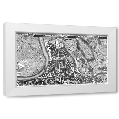 Rome Sectional Map White Modern Wood Framed Art Print by Nolli, Giovanni Battista