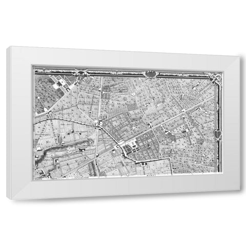 Rome Sectional Map White Modern Wood Framed Art Print by Nolli, Giovanni Battista