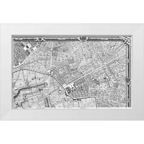 Rome Sectional Map White Modern Wood Framed Art Print by Nolli, Giovanni Battista