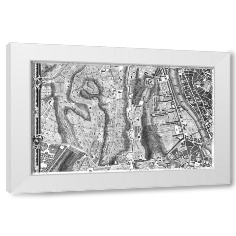Rome Sectional Map White Modern Wood Framed Art Print by Nolli, Giovanni Battista