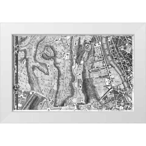 Rome Sectional Map White Modern Wood Framed Art Print by Nolli, Giovanni Battista