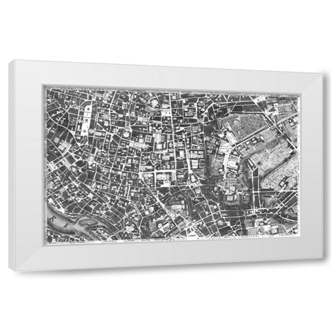 Rome Sectional Map White Modern Wood Framed Art Print by Nolli, Giovanni Battista