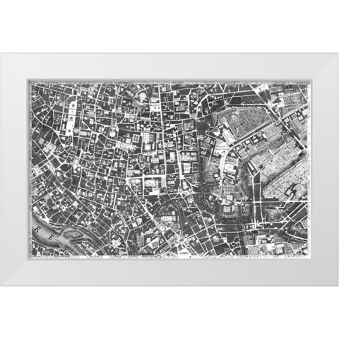 Rome Sectional Map White Modern Wood Framed Art Print by Nolli, Giovanni Battista