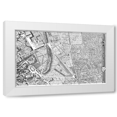 Rome Sectional Map White Modern Wood Framed Art Print by Nolli, Giovanni Battista