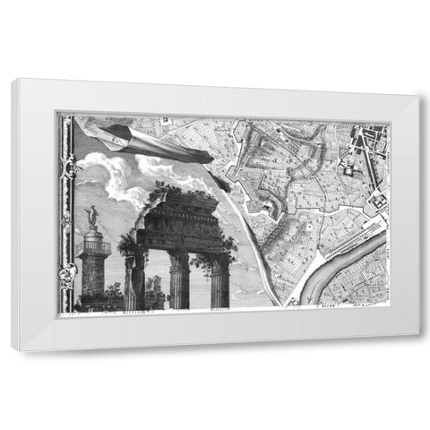 Rome Sectional Map White Modern Wood Framed Art Print by Nolli, Giovanni Battista