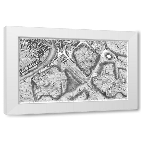 Rome Sectional Map White Modern Wood Framed Art Print by Nolli, Giovanni Battista