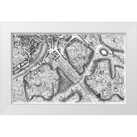 Rome Sectional Map White Modern Wood Framed Art Print by Nolli, Giovanni Battista