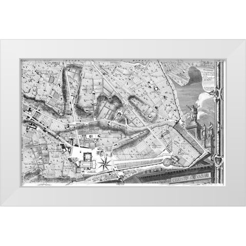 Rome Sectional Map White Modern Wood Framed Art Print by Nolli, Giovanni Battista