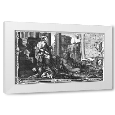 Rome Sectional Map White Modern Wood Framed Art Print by Nolli, Giovanni Battista