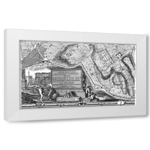 Rome Sectional Map White Modern Wood Framed Art Print by Nolli, Giovanni Battista