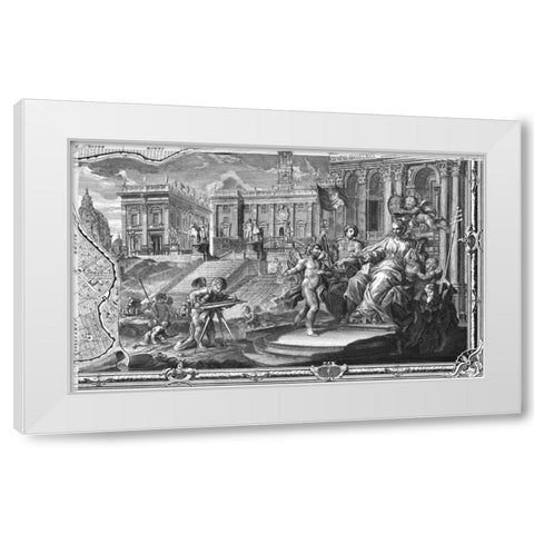 Rome Sectional Map White Modern Wood Framed Art Print by Nolli, Giovanni Battista