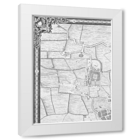 Roque Sectional map of London 1748 White Modern Wood Framed Art Print by Roque, John