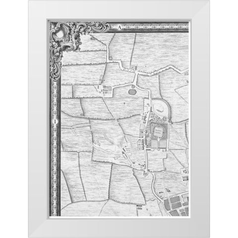 Roque Sectional map of London 1748 White Modern Wood Framed Art Print by Roque, John