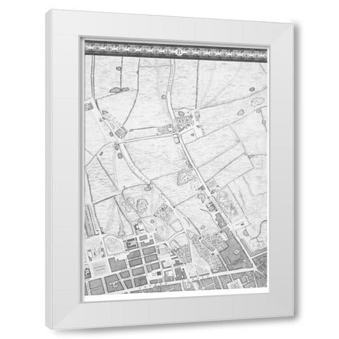 Roque Sectional map of London 1748 White Modern Wood Framed Art Print by Roque, John