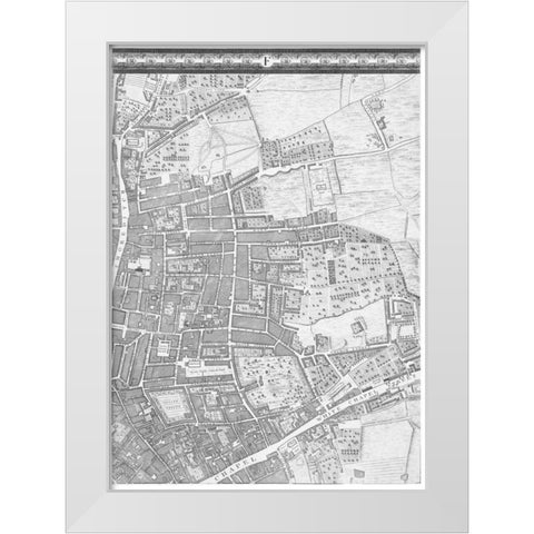 Roque Sectional map of London 1748 White Modern Wood Framed Art Print by Roque, John