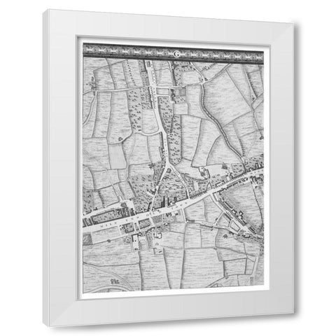 Roque Sectional map of London 1748 White Modern Wood Framed Art Print by Roque, John