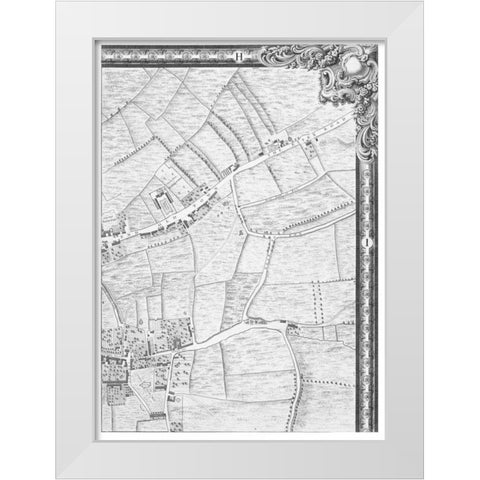 Roque Sectional map of London 1748 White Modern Wood Framed Art Print by Roque, John