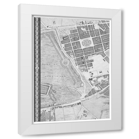 Roque Sectional map of London 1748 White Modern Wood Framed Art Print by Roque, John