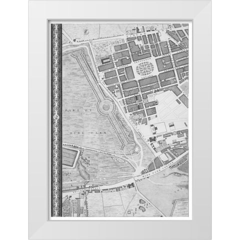 Roque Sectional map of London 1748 White Modern Wood Framed Art Print by Roque, John