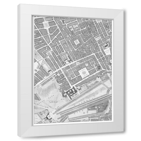 Roque Sectional map of London 1748 White Modern Wood Framed Art Print by Roque, John