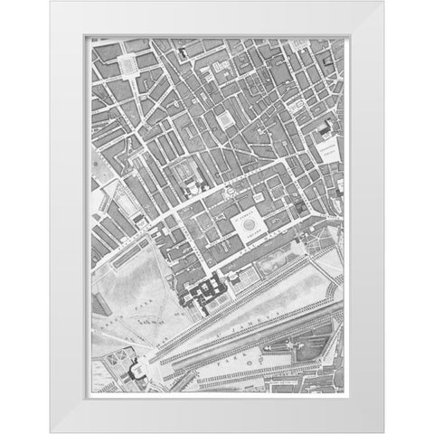 Roque Sectional map of London 1748 White Modern Wood Framed Art Print by Roque, John