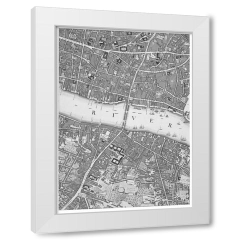 Roque Sectional map of London 1748 White Modern Wood Framed Art Print by Roque, John