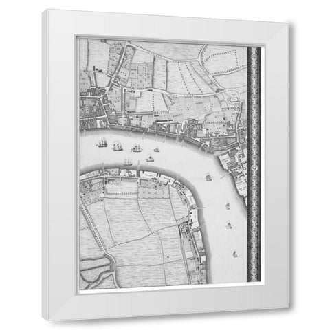 Roque Sectional map of London 1748 White Modern Wood Framed Art Print by Roque, John