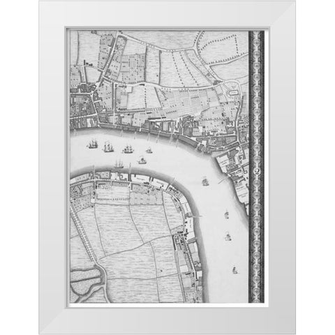 Roque Sectional map of London 1748 White Modern Wood Framed Art Print by Roque, John