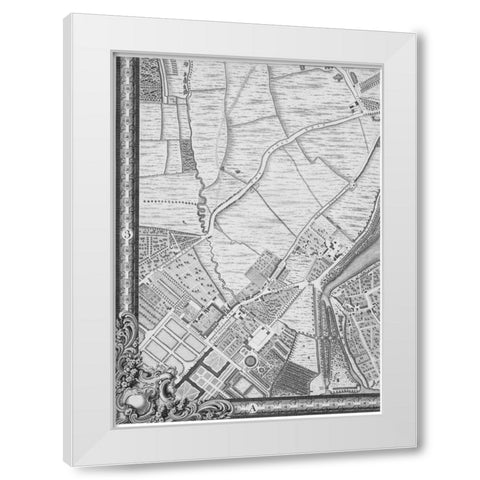 Roque Sectional map of London 1748 White Modern Wood Framed Art Print by Roque, John