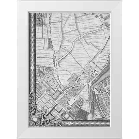 Roque Sectional map of London 1748 White Modern Wood Framed Art Print by Roque, John