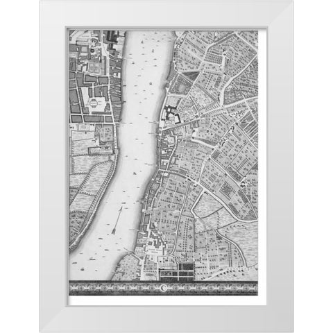 Roque Sectional map of London 1748 White Modern Wood Framed Art Print by Roque, John