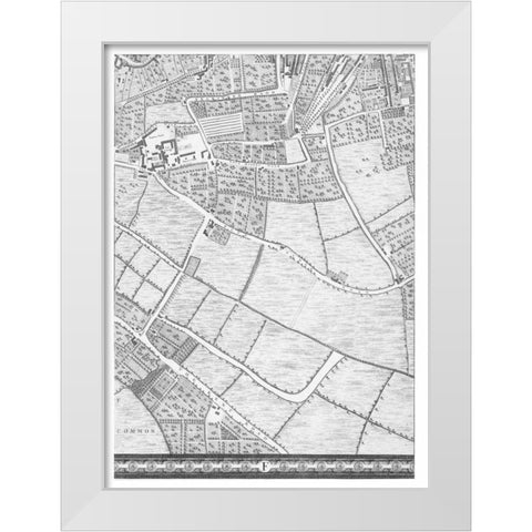 Roque Sectional map of London 1748 White Modern Wood Framed Art Print by Roque, John