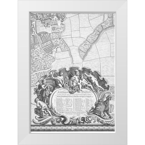 Roque Sectional map of London 1748 White Modern Wood Framed Art Print by Roque, John