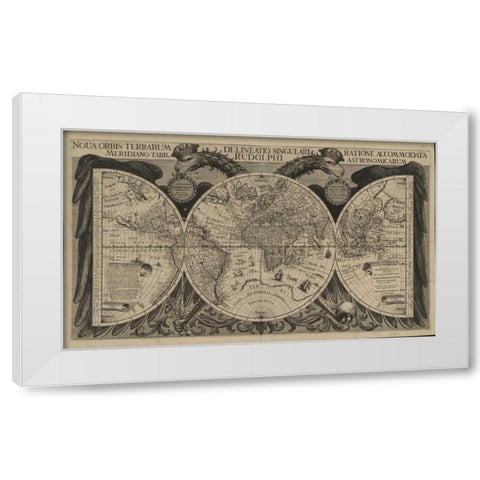 Nova orbis terrarum, 1630 White Modern Wood Framed Art Print by Echebrecht, Philipp
