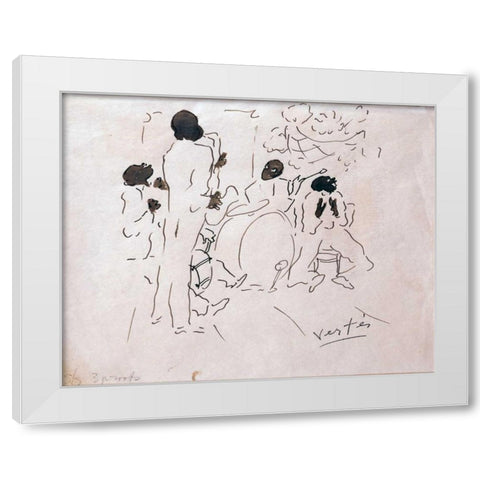 Josephine Bakers Jazz Band White Modern Wood Framed Art Print by Vertes, Marcel