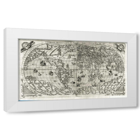 Universale Desrcittione di tutta le Terra White Modern Wood Framed Art Print by Paolo Forlani