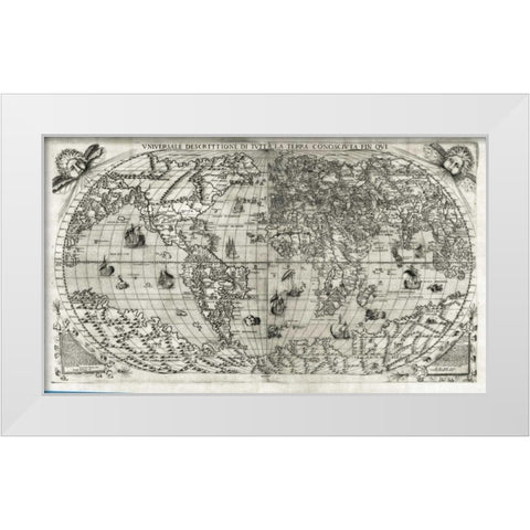 Universale Desrcittione di tutta le Terra White Modern Wood Framed Art Print by Paolo Forlani