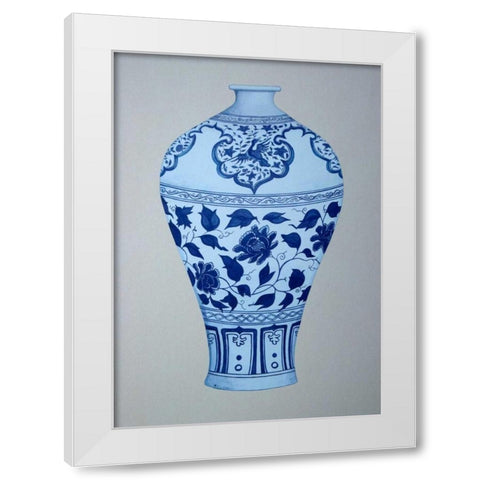 Ming, Passion Flower Vase White Modern Wood Framed Art Print by Anderton, Caroline