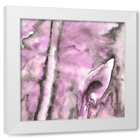 PURPLE White Modern Wood Framed Art Print by Atelier B Art Studio