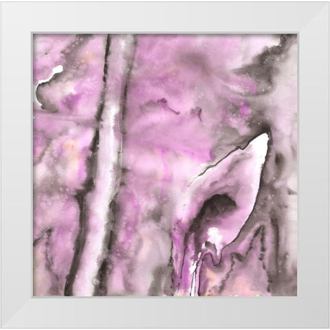 PURPLE White Modern Wood Framed Art Print by Atelier B Art Studio
