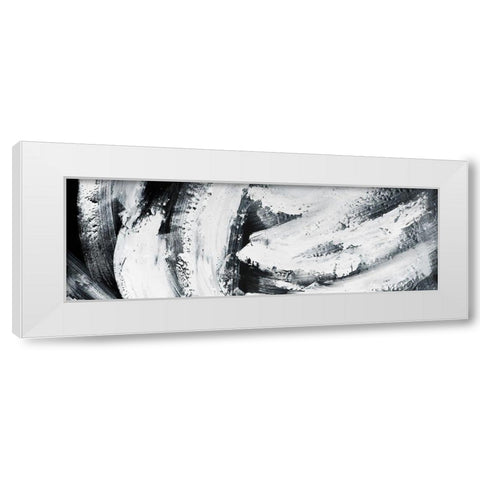 BIG STRIPES White Modern Wood Framed Art Print by Atelier B Art Studio