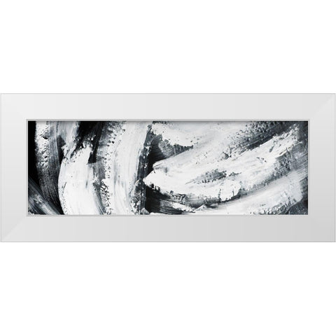 BIG STRIPES White Modern Wood Framed Art Print by Atelier B Art Studio