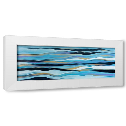 BLUE SWEEP White Modern Wood Framed Art Print by Atelier B Art Studio