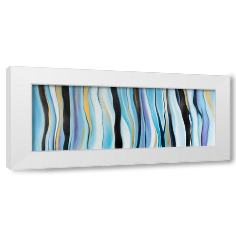 BLUE MOOD White Modern Wood Framed Art Print by Atelier B Art Studio