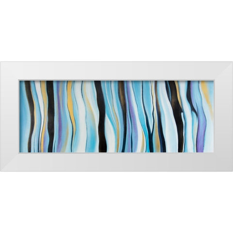 BLUE MOOD White Modern Wood Framed Art Print by Atelier B Art Studio