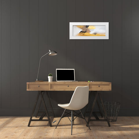 IMPROVISATION White Modern Wood Framed Art Print by Atelier B Art Studio