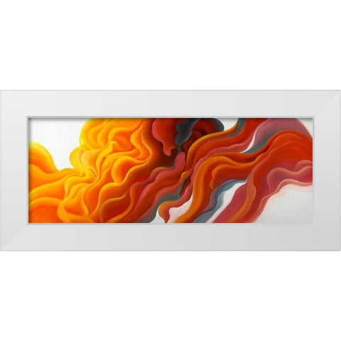 COLORFUL SMOKE White Modern Wood Framed Art Print by Atelier B Art Studio