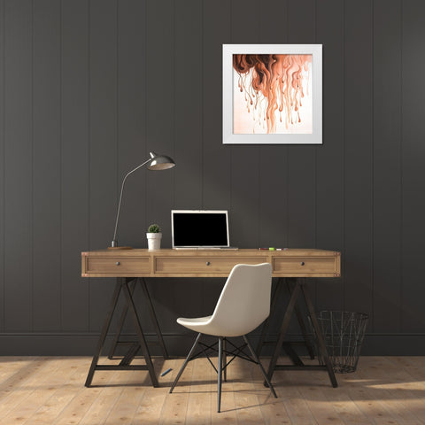 ERUPTION White Modern Wood Framed Art Print by Atelier B Art Studio