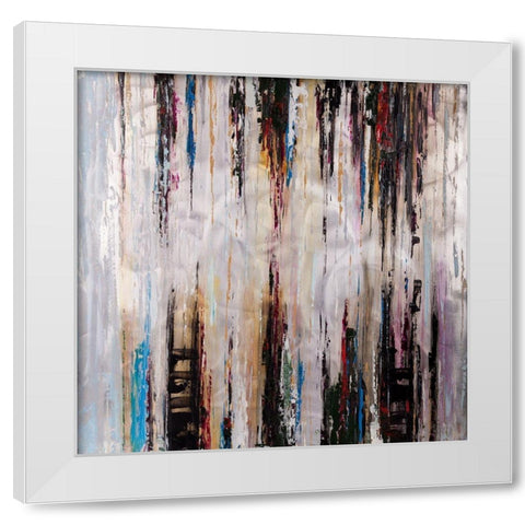 ABSTRACT RUNNY PAINT White Modern Wood Framed Art Print by Atelier B Art Studio