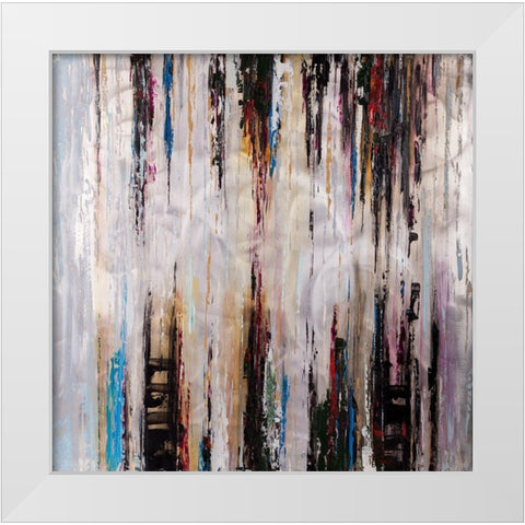 ABSTRACT RUNNY PAINT White Modern Wood Framed Art Print by Atelier B Art Studio